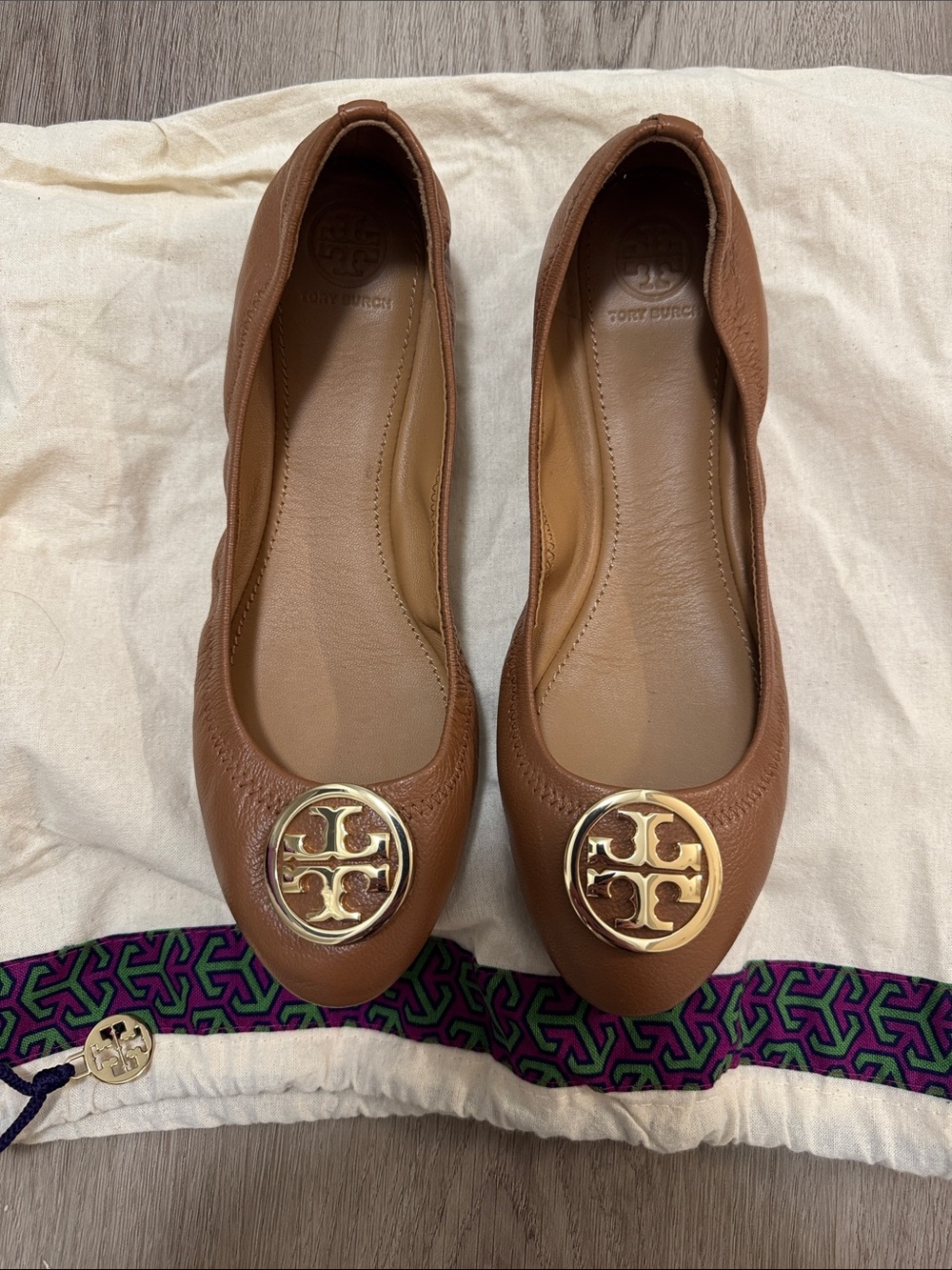 Tory Burch Leather Flats Size 8